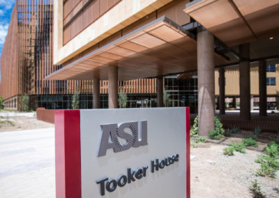 ASU Tooker House exterior featuring the building signage