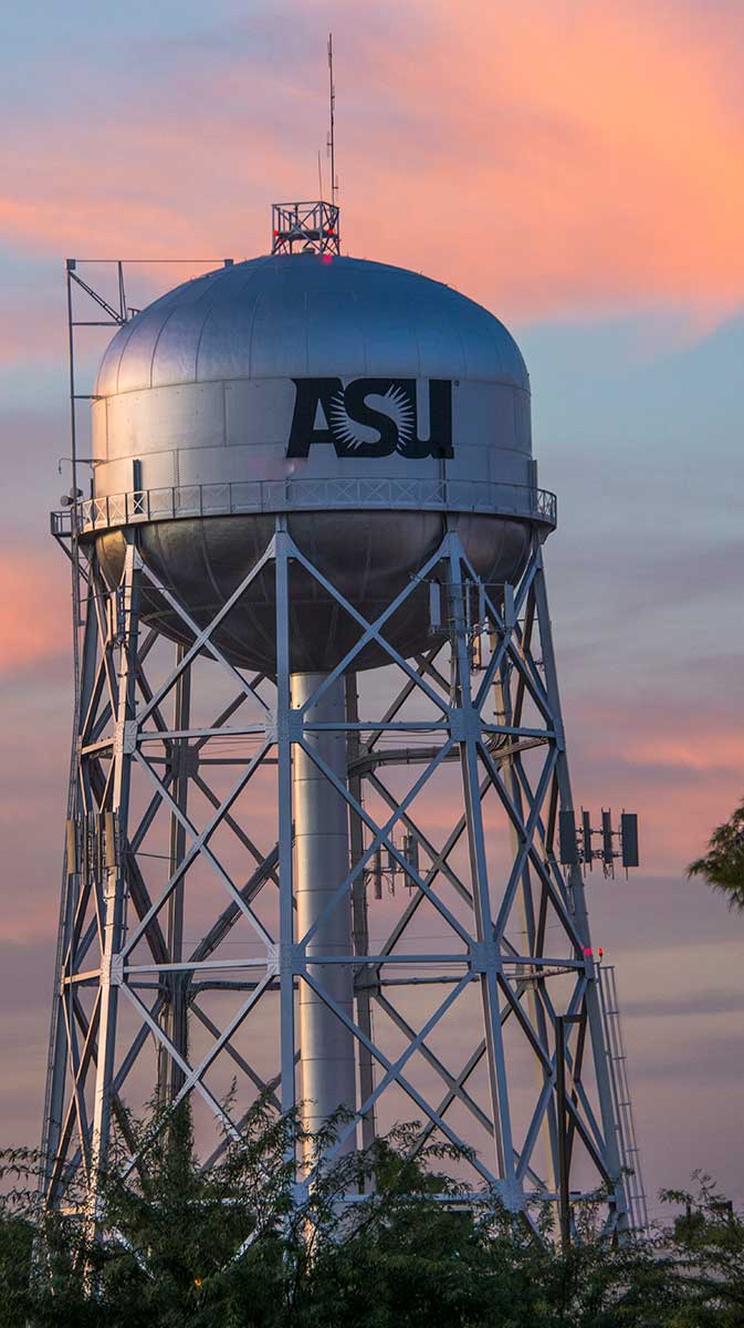 water tower at the ASU Polytechnic campus