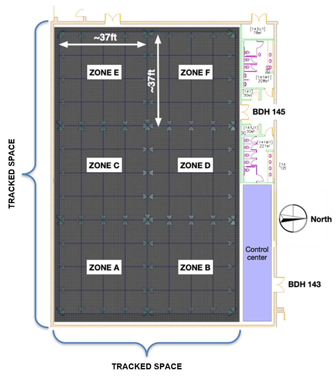 Floor map of ASU Drone Studio