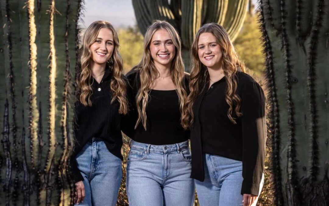 The three Beck sisters: Hanley, Karlei and Halle (L to R). Hanley and Halle are twins