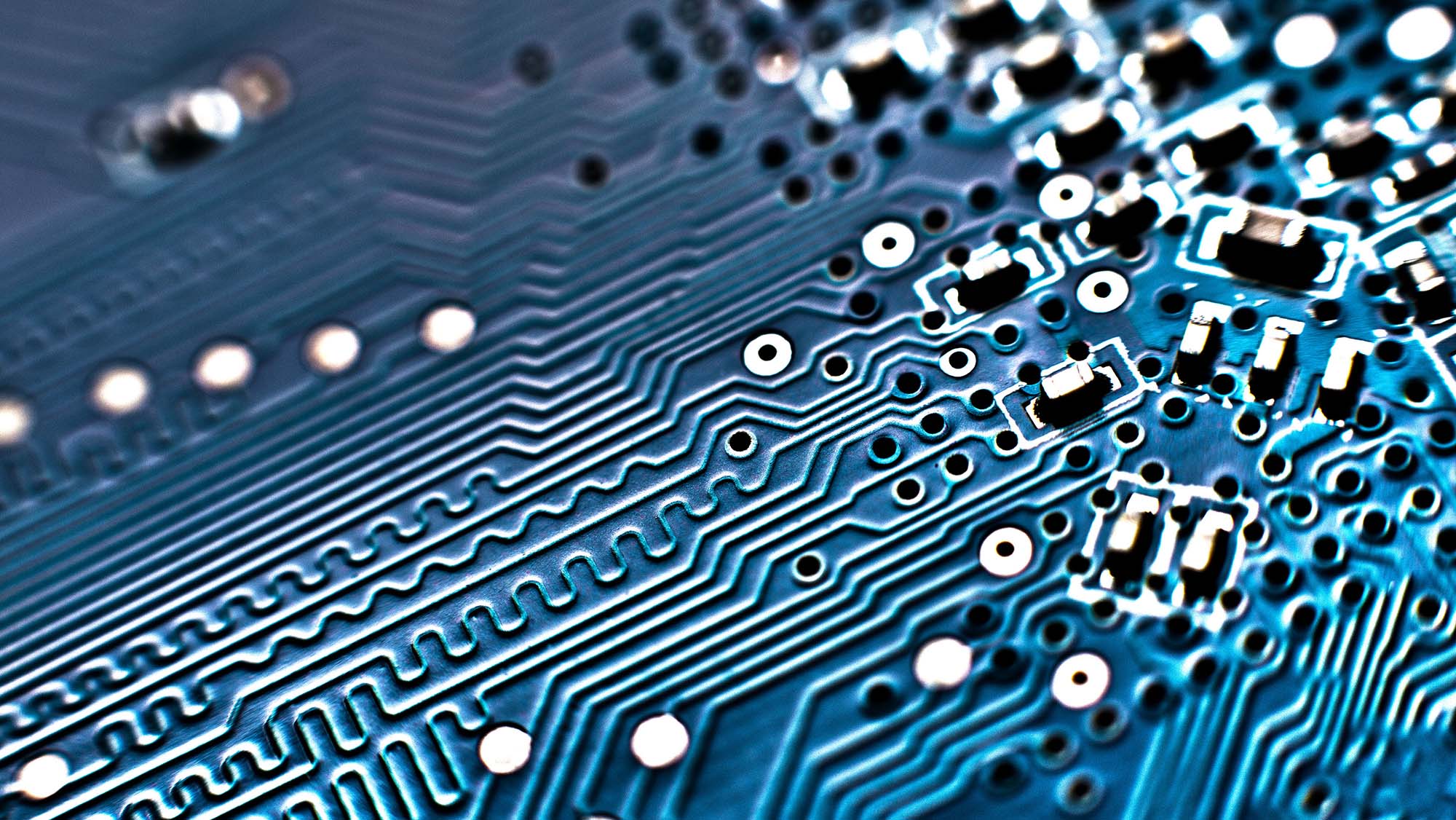 A close-up shot of a computer circuit board.