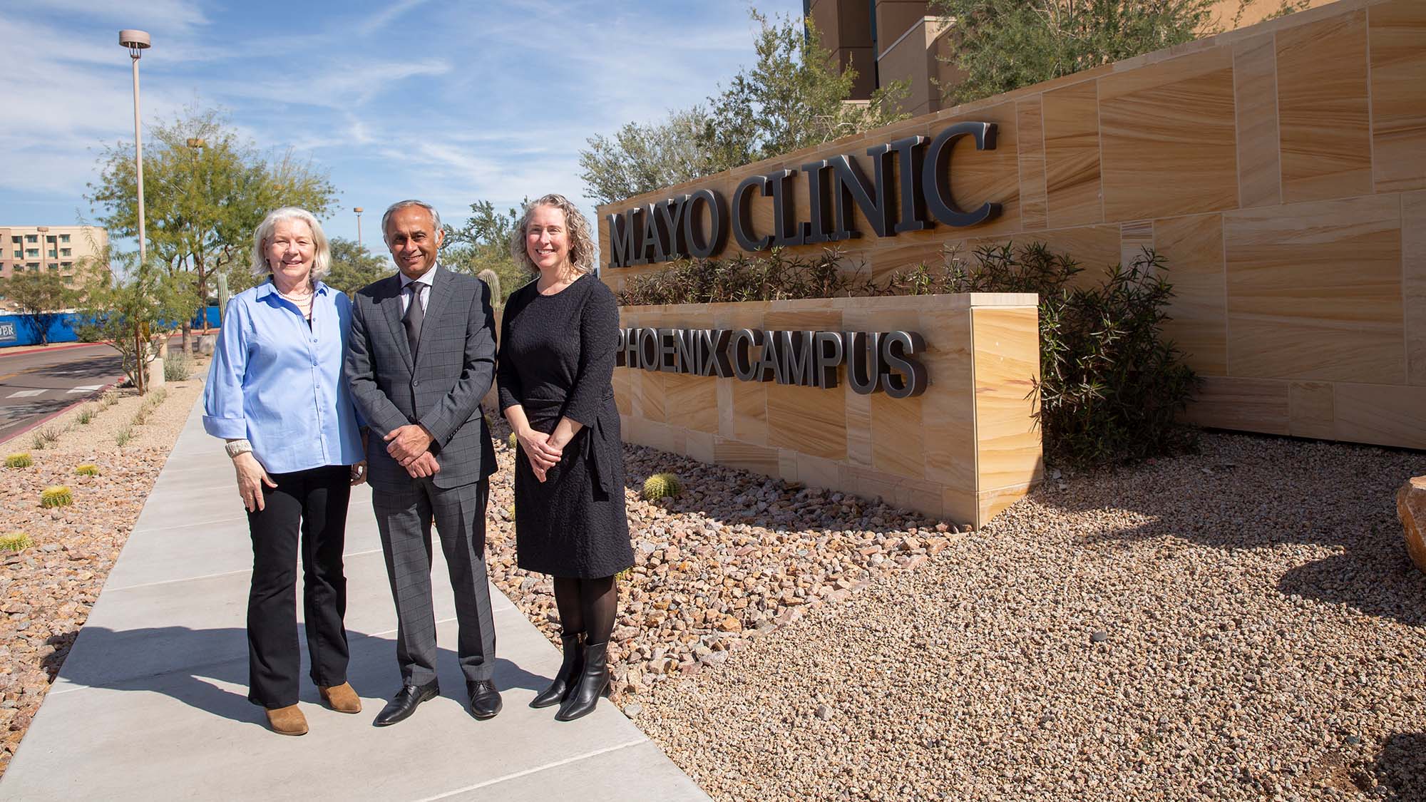 Mary O’Reilly, Pankaj “Jay” Pasricha, MD, and Heather Clark at Mayo Clinic at Mayo Clinic in Arizona